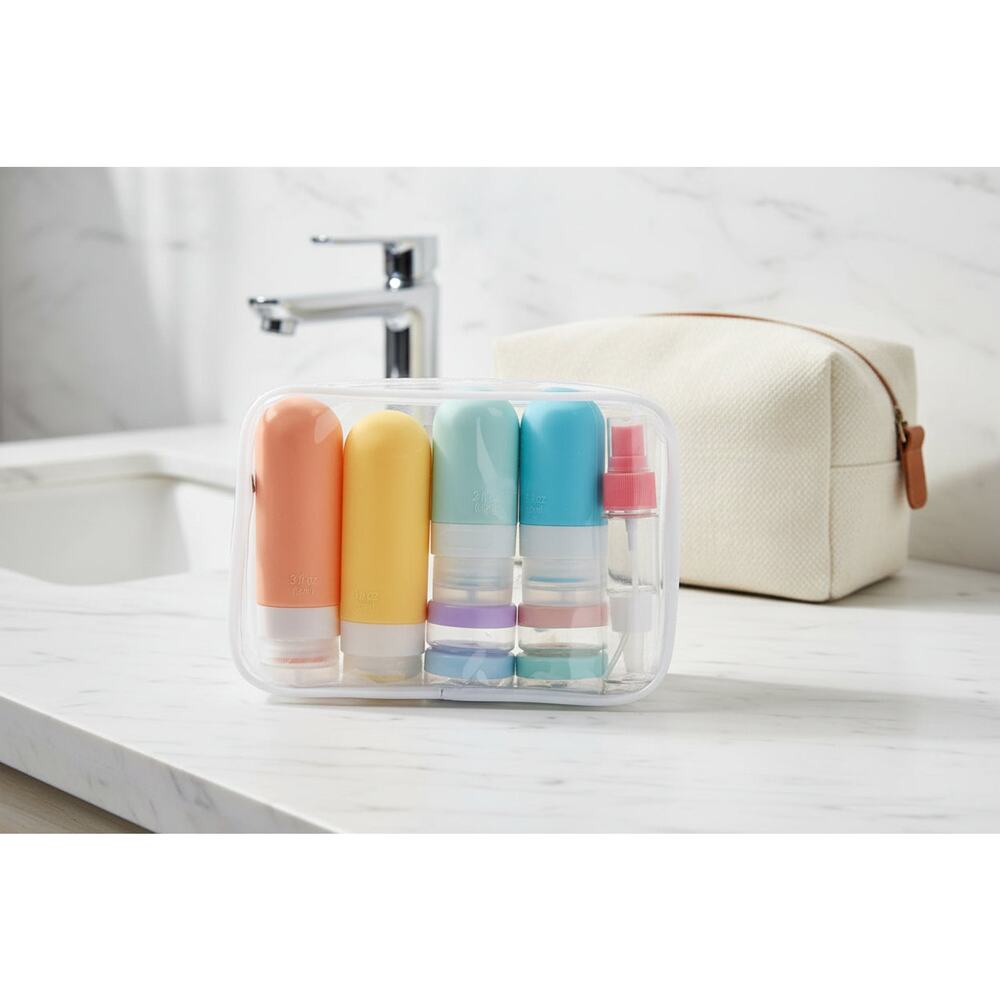 TSA-Approved Reusable Silicone Travel Bottles Set – 16 pcs / White Pack